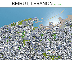 Beirut City Lebanon 3D Model  30 km