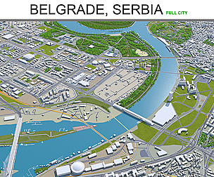 Belgrade City Serbia 3D Model  60km