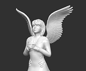 Female Angel Sculpture 3D Base Model