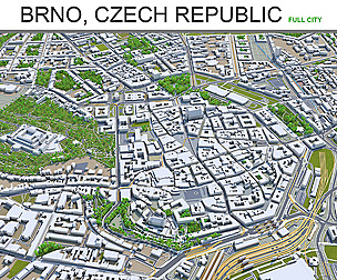 Brno City Czech Republic 3D Model  40km