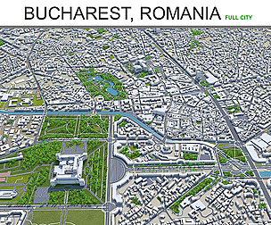 Bucharest City Romania 3D Model 40km