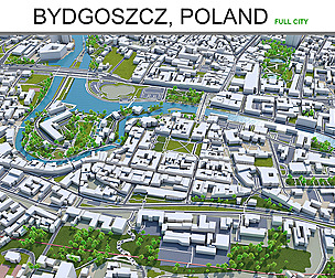 Bydgoszcz City Poland 3D Model  45 km