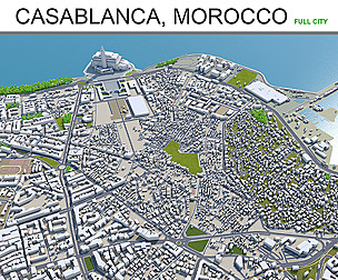 Casablanca City Morocco 3D Model  50 km