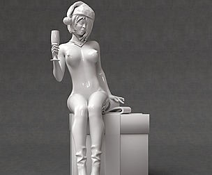 Merry Cristmas woman nude 3d printable
