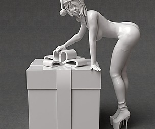 Merry Cristmas woman nude 3d printable
