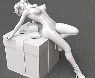 Merry Cristmas woman nude 3d printable