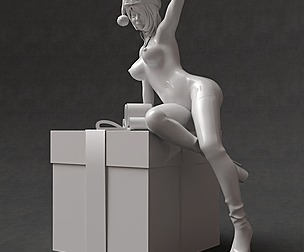 Merry Cristmas woman nude 3d printable