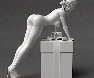 Merry Cristmas woman nude 3d printable