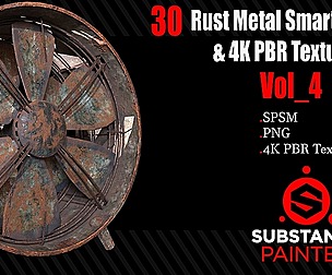 30 Rust Metal Smart Materials + 4KPBR Textures