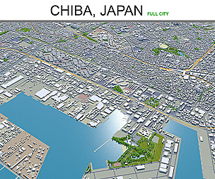 Chiba City Japan 3D Model 40km