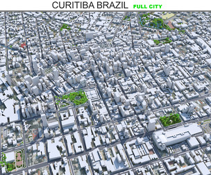 Curitiba City Brazil 3D Model 50km