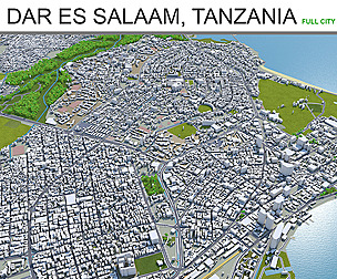 Dar es salaam City Tanzania 3D Model 70km