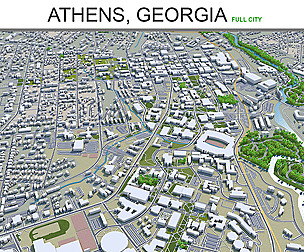 Athen city Georgia 3d model  40 km