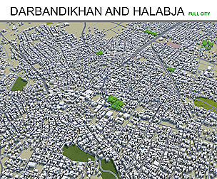 Darbandikhan and Halabja city Iraq 3d model  55km
