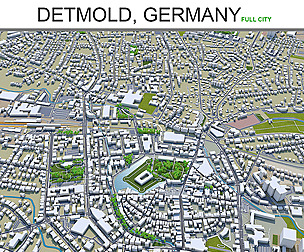 Detmold city Germany 3d model  40km