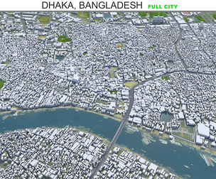 Dhaka city Bangladesh 3d model  40km