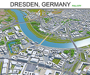 Dresden city Germany 3d model  40Km