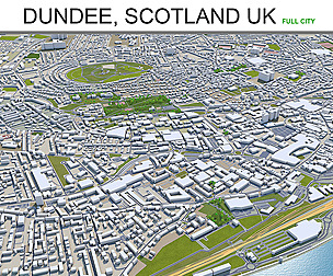 Dundee city Scotland UK 3d model  60Km