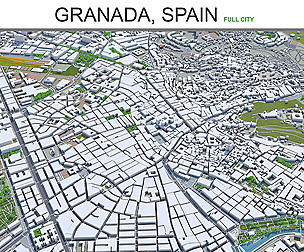 Granada city Spain 3d model  20km