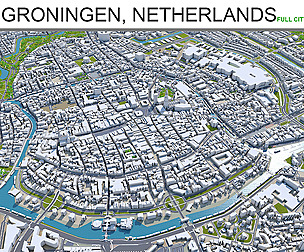 Groningen city Netherlands 3d model  40Km