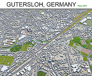 Gutersloh city Germany 3d model 30Km