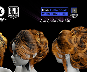 Bun Bridal Hair Groom For Unreal Engine