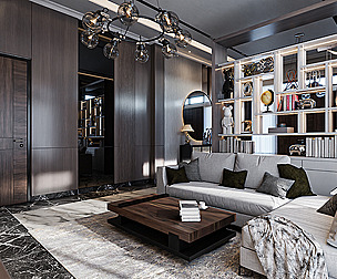 Living Room + Dining Room + Kitchen
