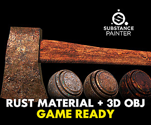 Reality Rust Metal Smart Material + Axe Model+ Pbr