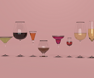 Lot of different types of glasses