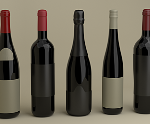French wine bottles