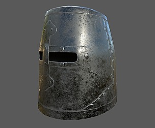 Closed knights helmet with PBR material