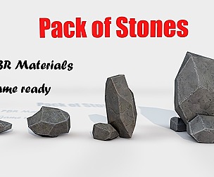 Assets Pack of Stones game ready