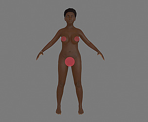 Afro Woman rigged Low-poly 3D model