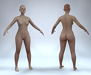 Realistic 3d model female with rigging