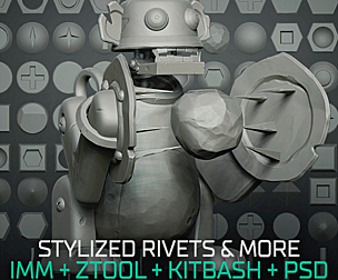 Stylized Rivet, Screws, & More - 80+ IMM Zbrush