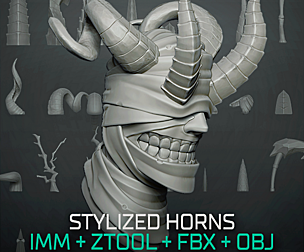Stylized Horns - 30+ IMM Zbrush