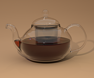 Glass kettle with cap and teapot