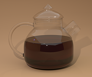 Glass kettle with cap