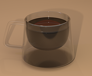 Square double glass cup