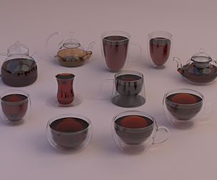 Set of glass crockery