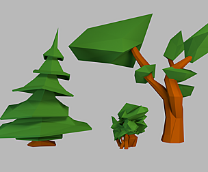 Spruce, shrub and tree