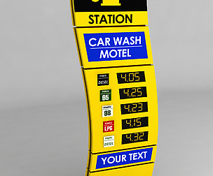 Gas station price sign totem low poly 03