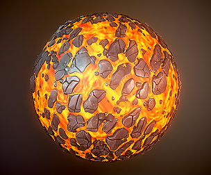 Stylized lava and stones