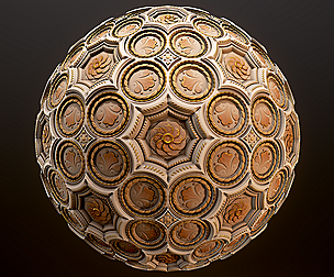 Decorated carved ceiling