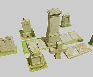 Gravestones Old Scanned Processed Pack