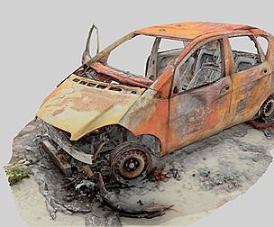 Burned Destroyed Car Scanned PBR