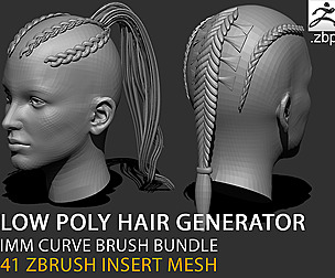ZBRUSH LOW POLY HAIRSTYLE GENERATOR