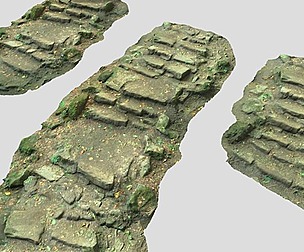Old Stone Steps Stair Forest Photoscan PBR