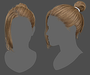 Realtime Realistic Bun Hairstyle