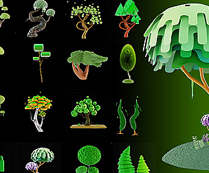 fantasy trees for blender( sci-fi trees)